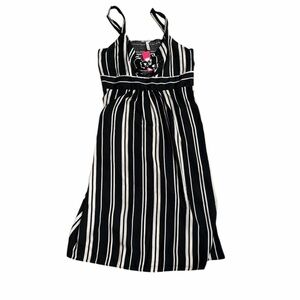 Xhilaration Black and White Striped Midi Dress